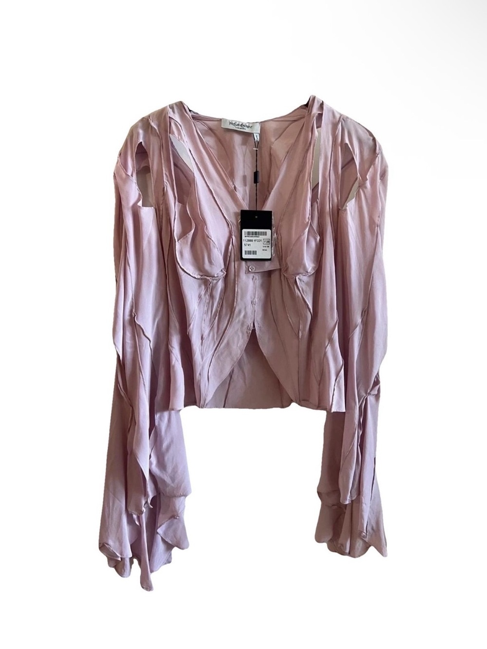 Yves Saint Laurent Pale Pink Silk Butterfly Top - Picture 4 of 6